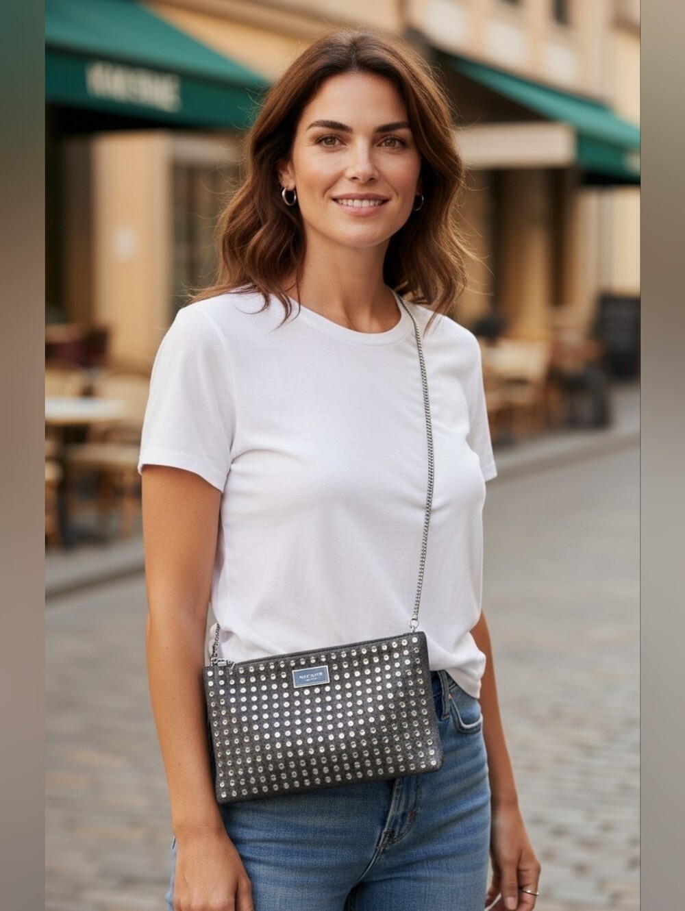 Kate Spade Nova Crystal Embellished Stud Clutch Or Crossbody, NWT
